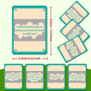 Set de 46 tarjetas de conversación creativas para parejas con diseño verde para citas