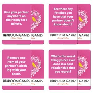 50 Romantic pink bedroom game cards for couples intimacy challenge board game set
