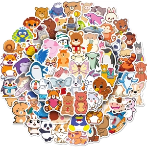 Collection détaillée de stickers animaux en PVC avec des pandas et des requins mignons