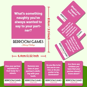 Romantic pink intimacy challenge cards for couples with 50 bedroom game prompts