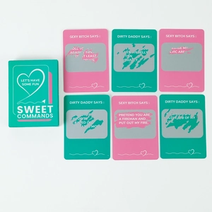 Adult interactive couple game cards Sweet Commands with scratch-off activities