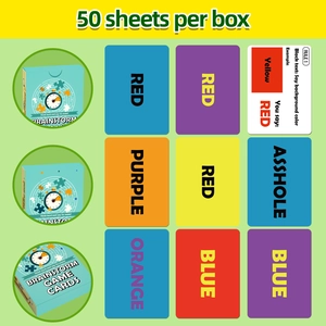 Cartes de jeu éducatives Brainstorm pour fêtes comprenant 50 cartes de défi de réaction