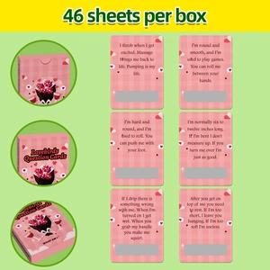 Coffret Lovebirds Question Cards pour couples avec motif à carreaux rose et 46 cartes d'énigmes