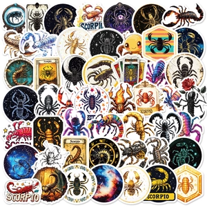 Scorpio Constellation Stickers Waterproof Vinyl Scorpion Decals For Laptop Phone Luggage DIY Journal Decorative Stickers