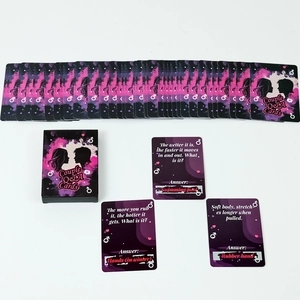 Couple Q&A mystery scratch cards with romantic nebula design and gender icons