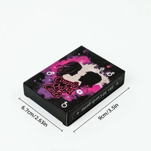 50 cards of Couple Q&A game for adults with 18 plus rating in a black and purple box