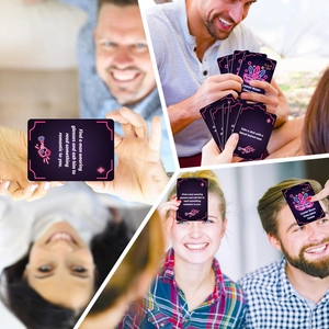 Collage of diverse women using Ladies' Night Challenge cards at a social party gathering