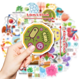 Waterproof biology stickers featuring science cell patterns for guitars and laptops