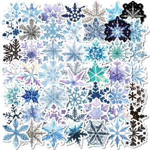 Waterproof Snowflake Stickers For Christmas Holiday Decoration Laptop Luggage iPad Phone Case Winter Theme Decal Set