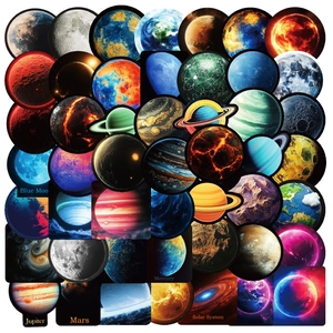 Planet Stickers Solar System Space Galaxy Waterproof Vinyl Decals For Laptop Phone Suitcase DIY Aesthetic Journaling Decoration