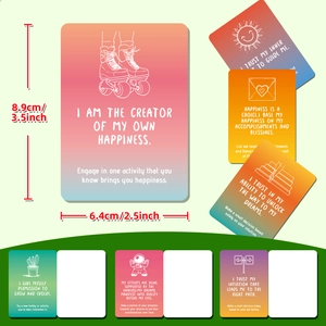 Juego de 50 tarjetas de afirmación arcoíris con citas positivas e ilustraciones