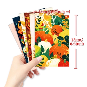 50 Thanksgiving Wandkarten Set mit Kürbis und Truthahn Motiven im Format 10x15 cm