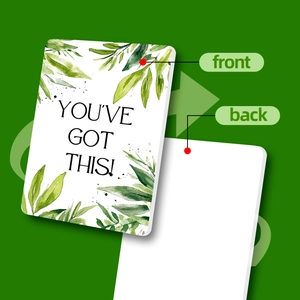 Front and back detail of rectangular floral inspirational cards with YOU'VE GOT THIS text