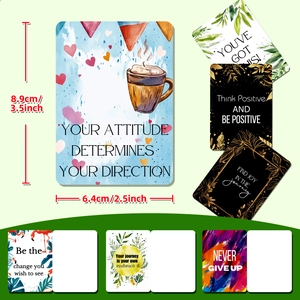 Detailed size view of 3.5x2.5 inch inspirational cards with floral watercolor designs