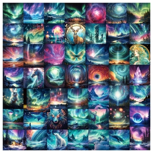 Dreamy Aurora Unicorn Stickers DIY Decorative Labels For Scrapbooking Laptop Phone Waterproof Fantasy Animal Galaxy Art Stickers