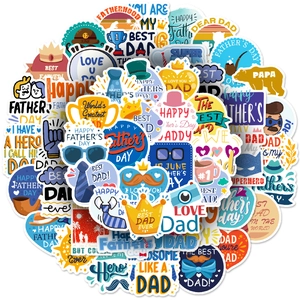 Lot de 50 stickers fête des pères avec cravates et couronnes pour décoration cadeaux
