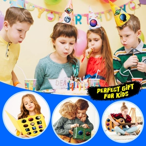 Cosmic planet stickers applied on birthday hats, notebooks, and gift boxes for decoration