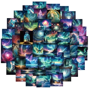 50pcs Aurora unicorn fantasy stickers set featuring galaxy and dreamland dream landscape