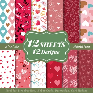 Valentijnsdag Hartpatroon Scrapbooking Papier Decoratief Achtergrondmateriaal Papier Voor DIY Handgemaakte Kaarten Maken Liefde Thema Decor