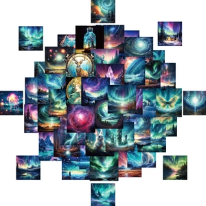 50 pieces of aurora unicorn creative decorative stickers for DIY scrapbooking and crafts