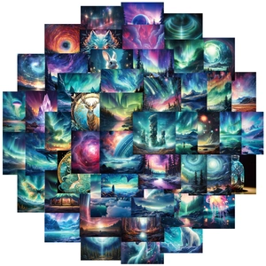 50pcs creative aurora unicorn and dream forest decorative stickers for DIY art