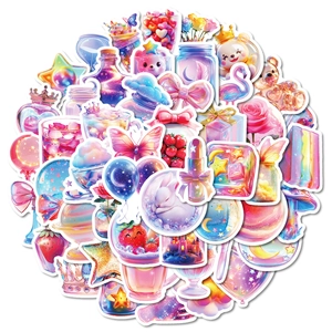 Lot de 50 autocollants colorés en forme de bouteille pour décoration DIY