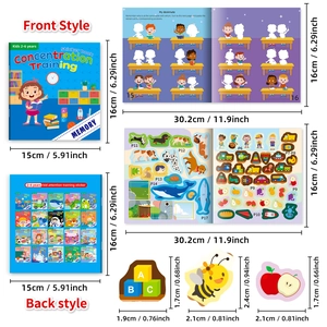 Livre d'autocollants éducatif pour enfants de 2 à 6 ans pour l'entraînement à la concentration