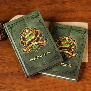 Carnet de Notes Rigide Vintage Magic Academy Blason de Serpent Mysticism Journal Vert Émeraude pour Fans de Sorcellerie Papeterie Rétro
