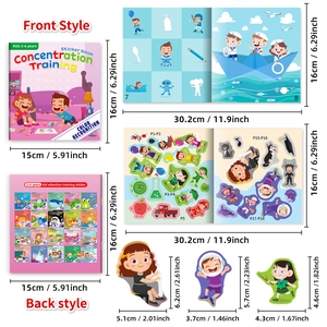 Kids color recognition sticker book for concentration training with multiple pages
