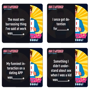 50 Am I Lying drinking cards for interactive party games and social gathering fun