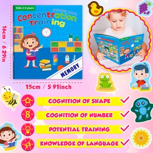 Détail du livre d'autocollants éducatif de 16 cm pour les enfants âgés de 2 à 6 ans