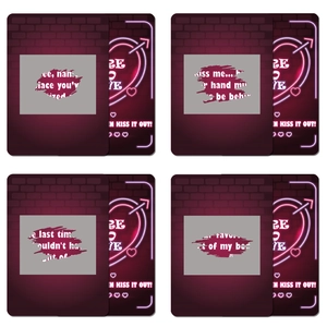 Interactive scratch-off cards for couples with neon heart design and romantic activities