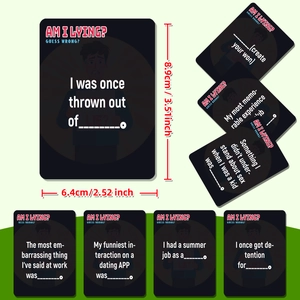 Am I Lying? party card game set for social interaction and drinking fun, 50 cards pack