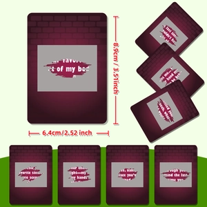 Set of 46 red couple interaction cards for romantic games with scratch off features