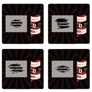 Set of four black creative scratch cards for couples with romantic interactive prompts