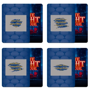 Set of 46 romantic date night idea scratch-off cards with navy blue diamond patterns