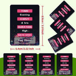 Set of 46 creative scratch-off date night cards for couples with neon city design