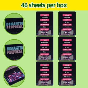 Romantic Proposal scratch-off cards set with 46 unique date ideas for couples