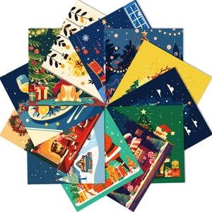 Σετ 12 χριστουγεννιάτικα χαρτιά scrapbooking με σχέδια Άγιο Βασίλη και ταράνδους
