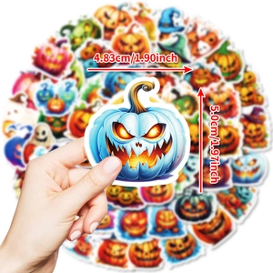 50 pezzi di adesivi di zucca di Halloween impermeabili per decorazioni fai-da-te creative