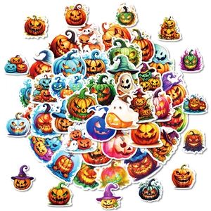 Set di 50 adesivi di Halloween impermeabili con zucche e fantasmi per decorazioni