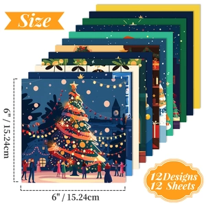 Σετ 12 φύλλων χαρτιού scrapbooking 6 ιντσών με χριστουγεννιάτικα σχέδια και μοτίβα