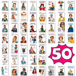 Humorous Birthday Greeting Cards Pop Art Retro American Comic Style Funny Message Cards For Friends Adults Social Gift
