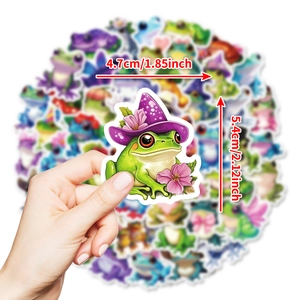Lot de 50 autocollants de grenouille mignons stickers étanches pour déco et scrapbooking