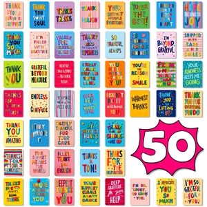 Colorful Graffiti Style Thank You Cards Coated Paper Gratitude Note Cards For Small Business Gift Decoration Message Support Cards