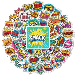 Pack de 50 pegatinas de grafiti estilo Pop Art con palabras explosivas para maletas