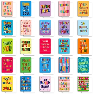 Set of 50 colorful graffiti-style thank you cards with vibrant designs and white envelopes