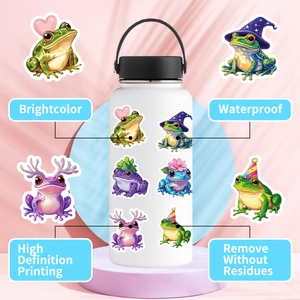 Autocollants de grenouille mignons et étanches sur un thermos en acier inoxydable
