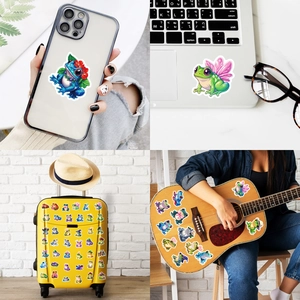 Autocollants de grenouille mignons sur coque de téléphone, ordinateur et valise
