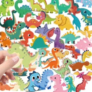 Cute Cartoon Dinosaur Waterproof PET Stickers For Scrapbooking DIY Journaling Laptop Phone Decoration For Kids Teenagers